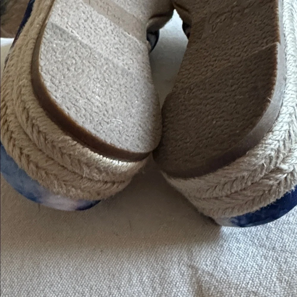 Crown Vintage Lonari Blue Tie-Dye Espadrilles slip on textile clogs shoes Sz 9.5